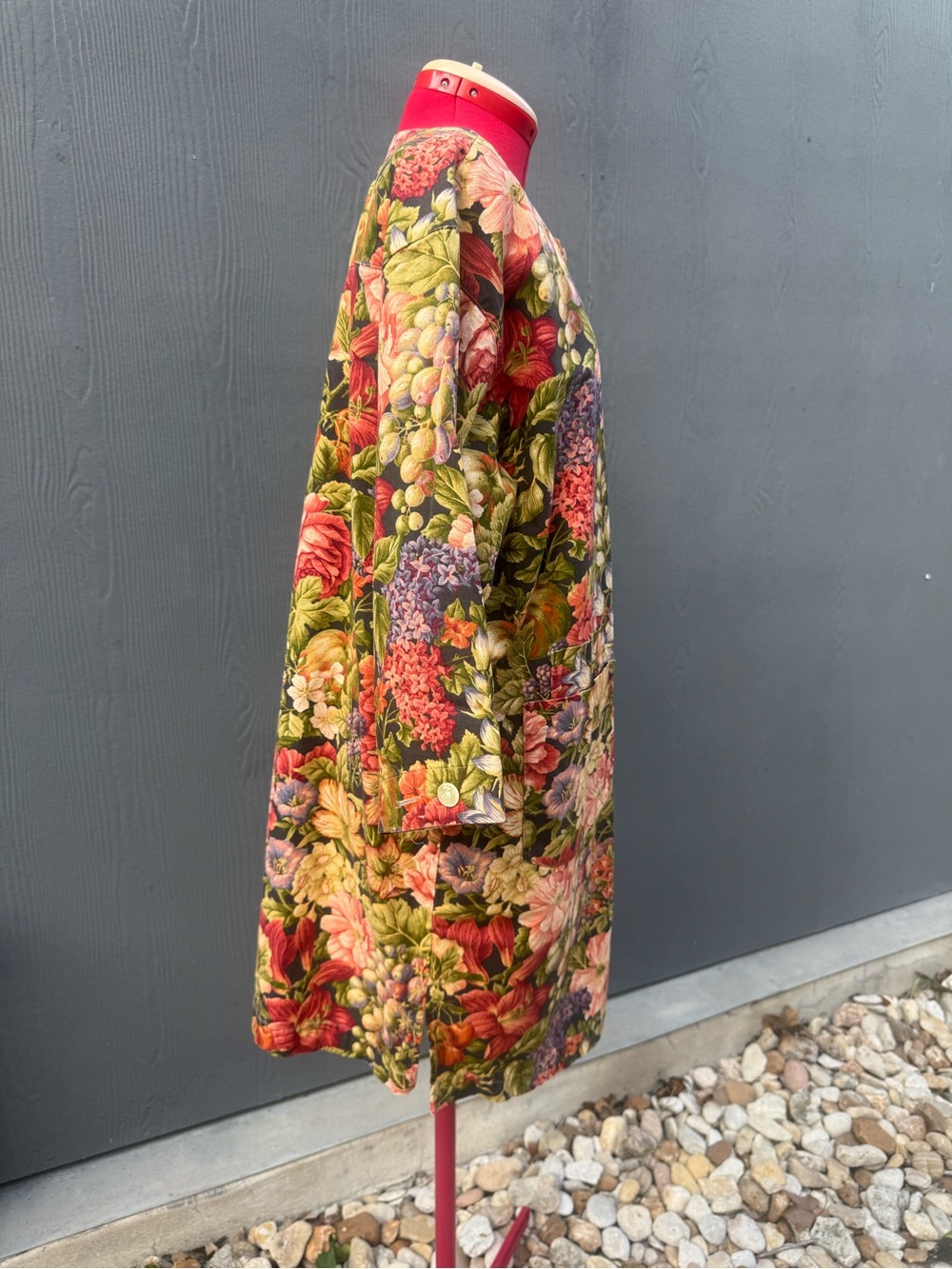Gianna Rose 90s Floral Tapestry Utility Work Coat Size LG - Picture 3 of 16